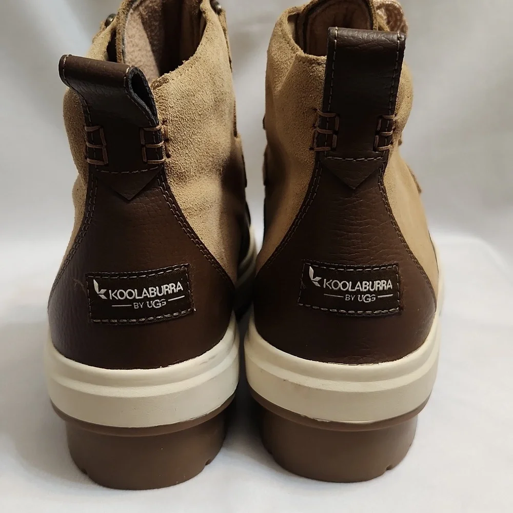 Koolaburra by UGG Tan Brown Leather Lace-up Winter boots (w size 9)